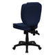 Navy Blue Fabric |#| Mid-Back Navy Blue Fabric Multifunction Office Chair with Pillow Top Cushioning