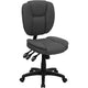 Gray Fabric |#| Mid-Back Gray Fabric Multifunction Task Office Chair with Pillow Top Cushioning