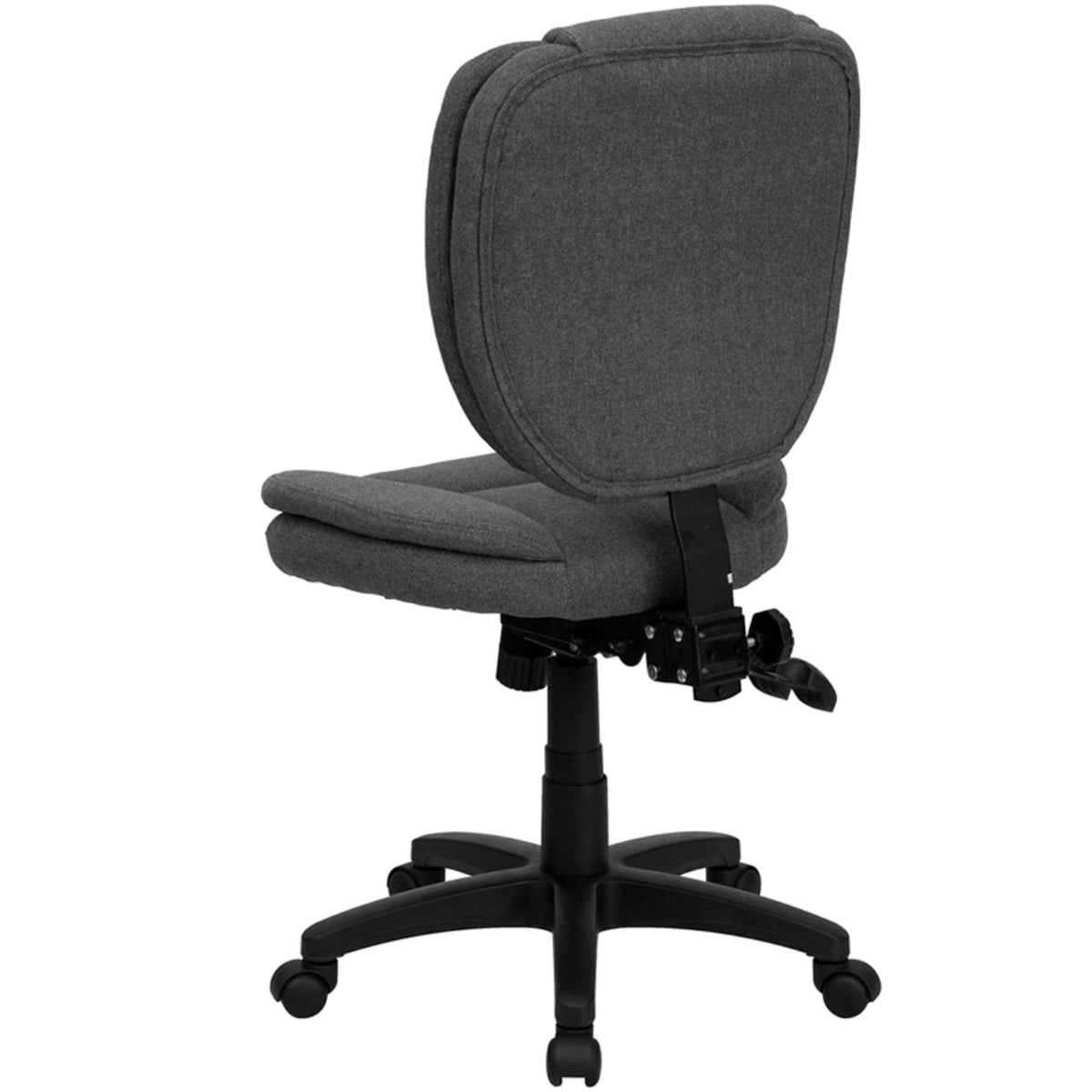 Gray Fabric |#| Mid-Back Gray Fabric Multifunction Task Office Chair with Pillow Top Cushioning