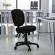 Black Fabric |#| Mid-Back Black Fabric Multifunction Swivel Office Chair w/ Pillow Top Cushioning