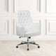 White |#| Mid-Back Traditional Tufted White LeatherSoft Executive Swivel Office Chair