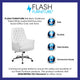 White |#| Mid-Back Traditional Tufted White LeatherSoft Executive Swivel Office Chair