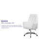 White |#| Mid-Back Traditional Tufted White LeatherSoft Executive Swivel Office Chair