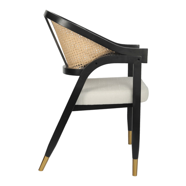 Black |#| Commercial Grade Cane Rattan Dining Chair with Padded Seat - Natural/Black