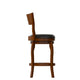 Black Vinyl/Antique Oak Frame |#| Commercial Antique Oak & Black LeatherSoft Wooden Swivel Counter Stools