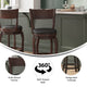 Black Vinyl/Espresso Frame |#| Commercial Espresso & Black LeatherSoft Wooden Swivel Counter Stools