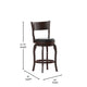 Black Vinyl/Espresso Frame |#| Commercial Espresso & Black LeatherSoft Wooden Swivel Counter Stools