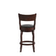 Black Vinyl/Espresso Frame |#| Commercial Espresso & Black LeatherSoft Wooden Swivel Counter Stools