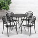 Black |#| 30inch Round Black Indoor-Outdoor Steel Folding Patio Table Set with 4 Chairs