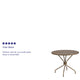 Gold |#| 35.25inch Round Gold Indoor-Outdoor Steel Patio Table-Umbrella Hole-Restaurant