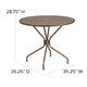 Gold |#| 35.25inch Round Gold Indoor-Outdoor Steel Patio Table-Umbrella Hole-Restaurant