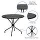 Black |#| 35.25inch Round Black Indoor-Outdoor Steel Patio Table-Umbrella Hole-Restaurant