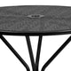 Black |#| 35.25inch Round Black Indoor-Outdoor Steel Patio Table-Umbrella Hole-Restaurant