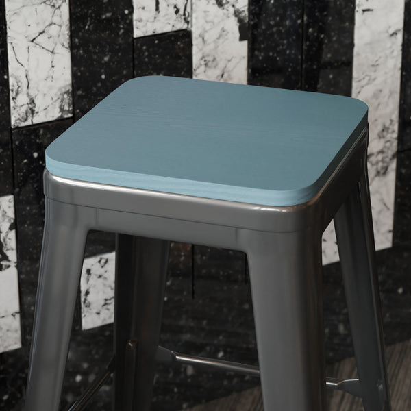 Teal-Blue |#| All-Weather Polystyrene Seat for Colorful Metal Stools and Chairs - Teal-Blue