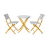 Rouen Three Piece Folding French Bistro Set in PE Rattan with Metal Frames for Indoor and Outdoor Use