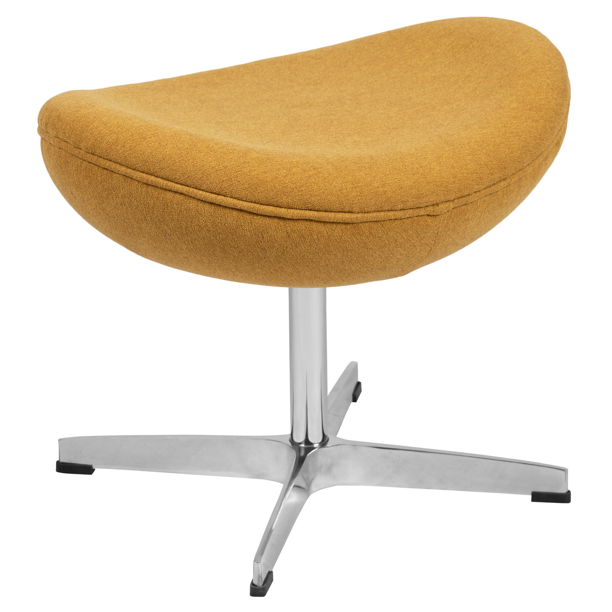 Citron Fabric |#| Citron Fabric Saddle Ottoman with 4 Point Alloy Base