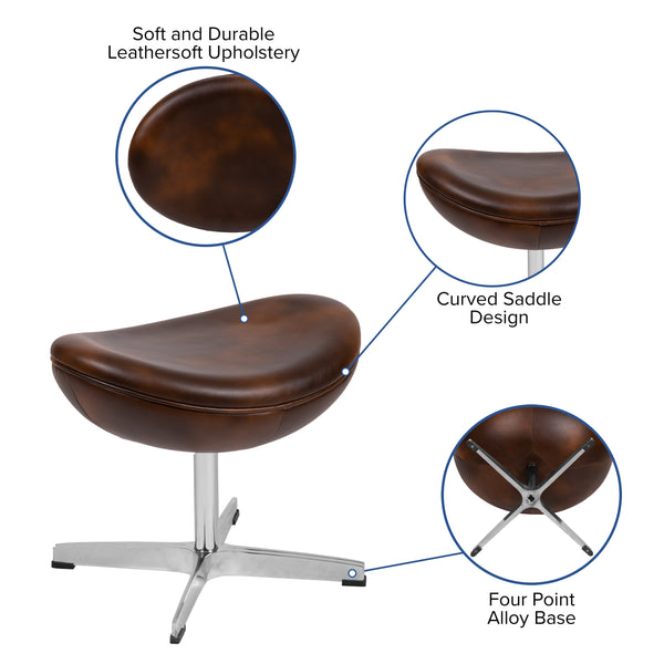 Bomber Jacket LeatherSoft |#| Bomber Jacket LeatherSoft Saddle Ottoman - Footrest