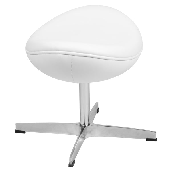 White LeatherSoft |#| White LeatherSoft Saddle Ottoman - Footrest