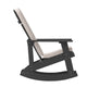 Black/Cream |#| Indoor/Outdoor Black Rocking Adirondack Chairs with Cream Cushions - Set of 2