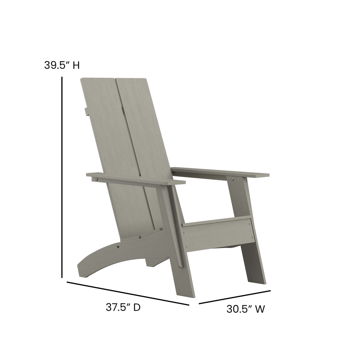 Gray |#| Set of 2 Gray Dual Slat Poly Resin Adirondack Chairs-22inch Round Fire Pit