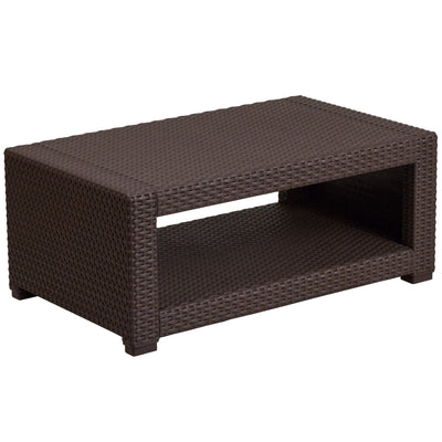 Seneca Faux Rattan Coffee Table - View 1