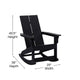 Black |#| 2 Black Modern Dual Slat Poly Resin Adirondack Rocking Chairs with 1 Side Table