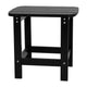 Black |#| 2 Black Modern Dual Slat Poly Resin Adirondack Rocking Chairs with 1 Side Table