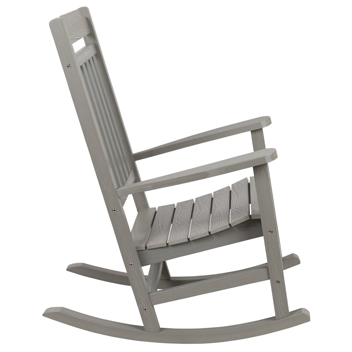 Gray |#| 2 Pack All-Weather Rocking Chair in Gray Faux Wood - Patio and Yard Furniture