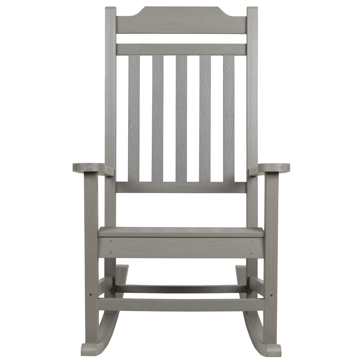 Gray |#| 2 Pack All-Weather Rocking Chair in Gray Faux Wood - Patio and Yard Furniture