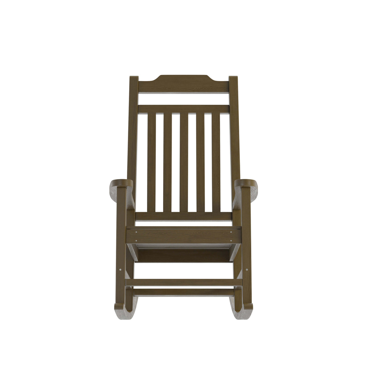 Mahogany |#| 2 PK All-Weather Rocking Chair in Mahogany Faux Wood - Patio and Yard Furniture