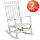 White |#| 2 Pack All-Weather Rocking Chair in White Faux Wood - Patio and Yard Furniture