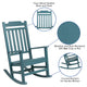 Teal |#| 2 Pack All-Weather Rocking Chair in Teal Faux Wood - Patio and Yard Furniture