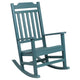 Teal |#| 2 Pack All-Weather Rocking Chair in Teal Faux Wood - Patio and Yard Furniture