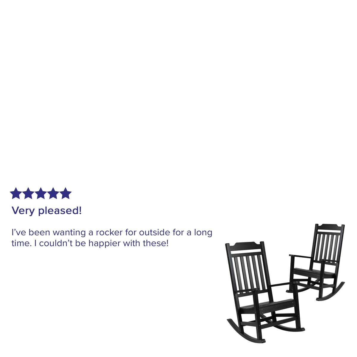 Black |#| 2 Pack All-Weather Rocking Chair in Black Faux Wood - Patio and Yard Furniture