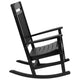 Black |#| 2 Pack All-Weather Rocking Chair in Black Faux Wood - Patio and Yard Furniture