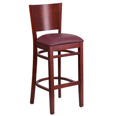 Solid Back Wooden Restaurant Barstool - View 1