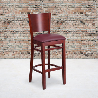 Solid Back Wooden Restaurant Barstool - View 2