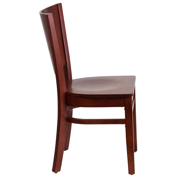 Mahogany Wood Seat/Mahogany Wood Frame |#| Solid Back Mahogany Wood Restaurant Chair - Hospitality Seating