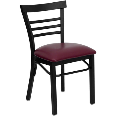 Three-Slat Ladder Back Metal Restaurant Chair - View 1