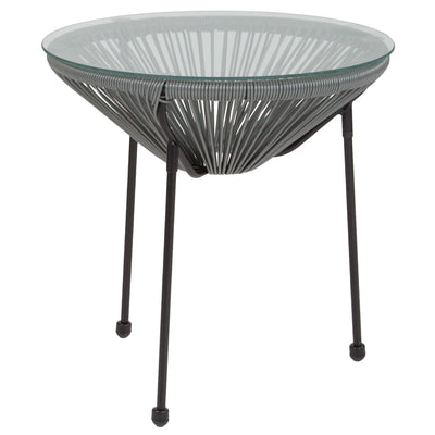 Valencia Oval Comfort Series Take Ten Rattan Table with Glass Top - View 1