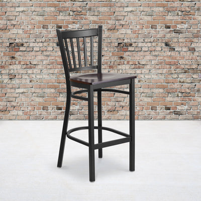 Vertical Back Metal Restaurant Barstool - View 2