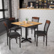 Walnut |#| Vertical Back Black Metal and Walnut Wood Restaurant Chair with Black Vinyl Seat