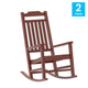 Red |#| Outdoor Patio All-Weather Poly Resin Wood Rocking Chair in Red