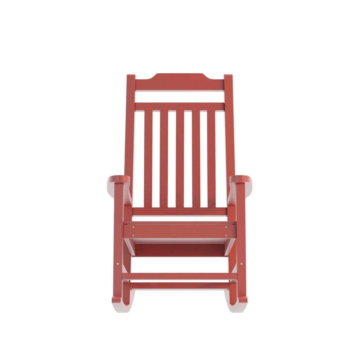 Red |#| Outdoor Patio All-Weather Poly Resin Wood Rocking Chair in Red