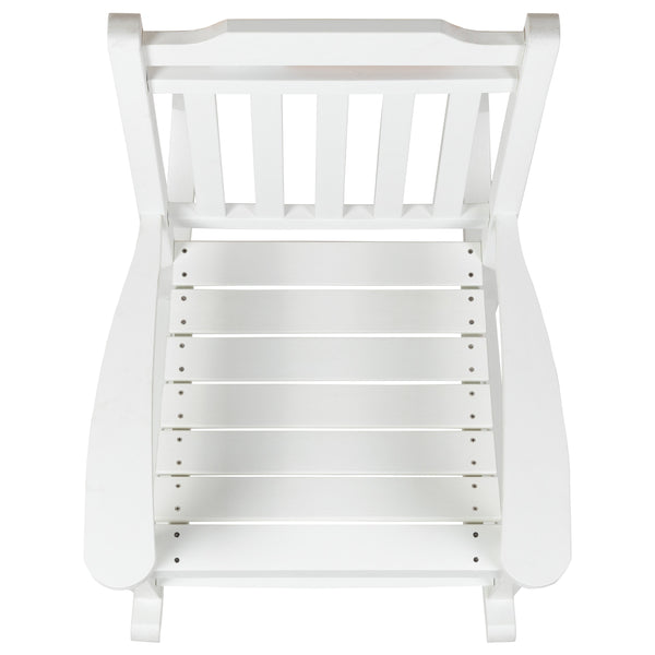 White |#| Outdoor Patio All-Weather Poly Resin Wood Rocking Chair in White