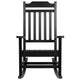 Black |#| Outdoor Patio All-Weather Poly Resin Wood Rocking Chair in Black