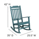 Teal |#| Outdoor Patio All-Weather Poly Resin Wood Rocking Chair in Teal