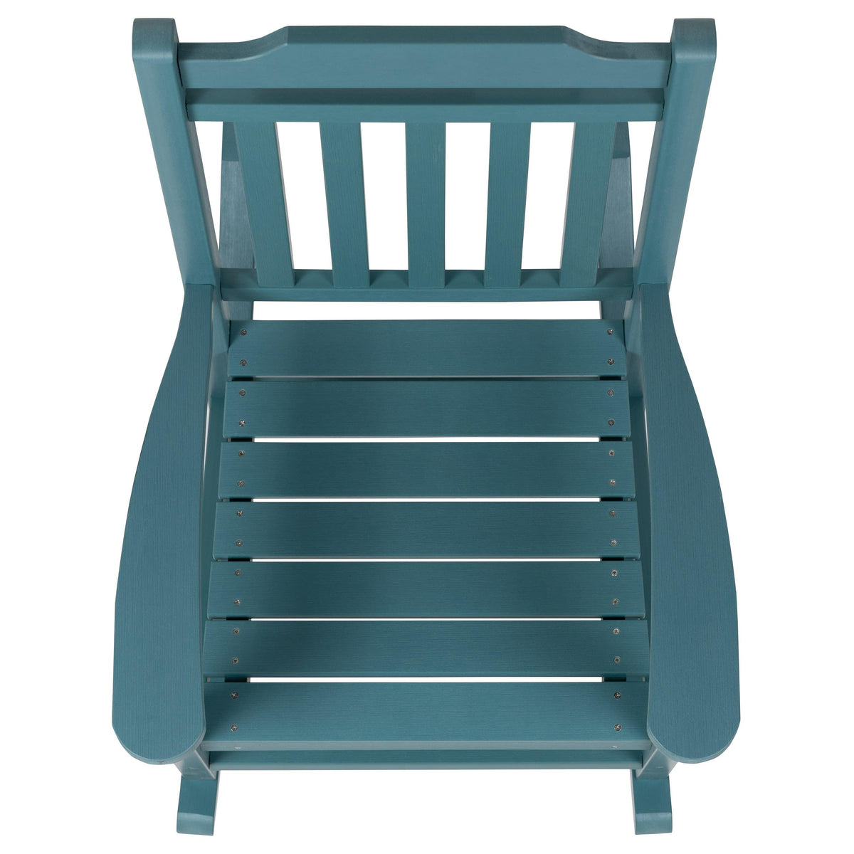 Teal |#| Outdoor Patio All-Weather Poly Resin Wood Rocking Chair in Teal