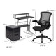 3PC Office Set-Black Computer Desk, Ergonomic Mesh Office Chair, Filing Cabinet