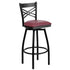 X" Back Swivel Metal Barstool